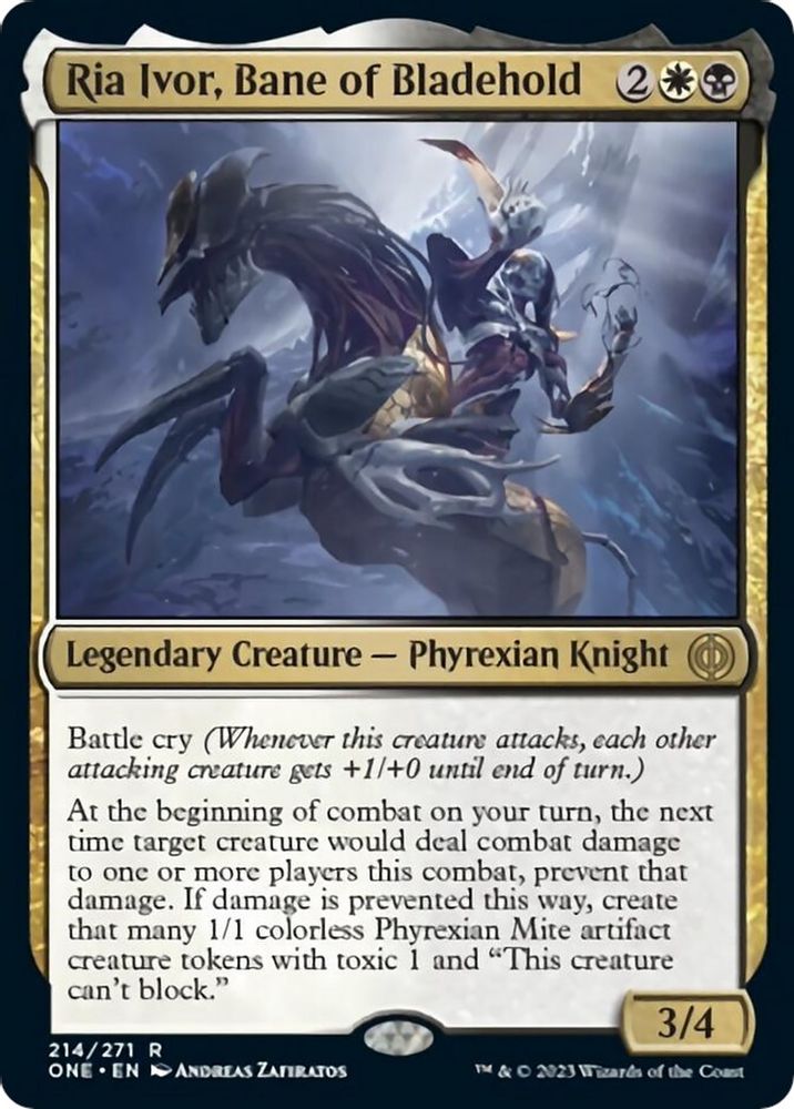 2023 Magic: The Gathering: Phyrexia: All Will Be One (ONE) - Ria Ivor Bane of Bladehold (#214, Rare) (, Near Mint)