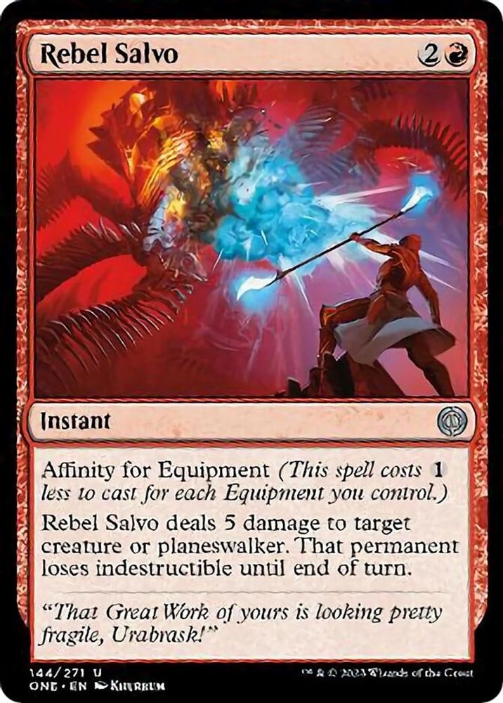 2023 Magic: The Gathering: Phyrexia: All Will Be One (ONE) - Rebel Salvo (#144, Uncommon) (, Near Mint)