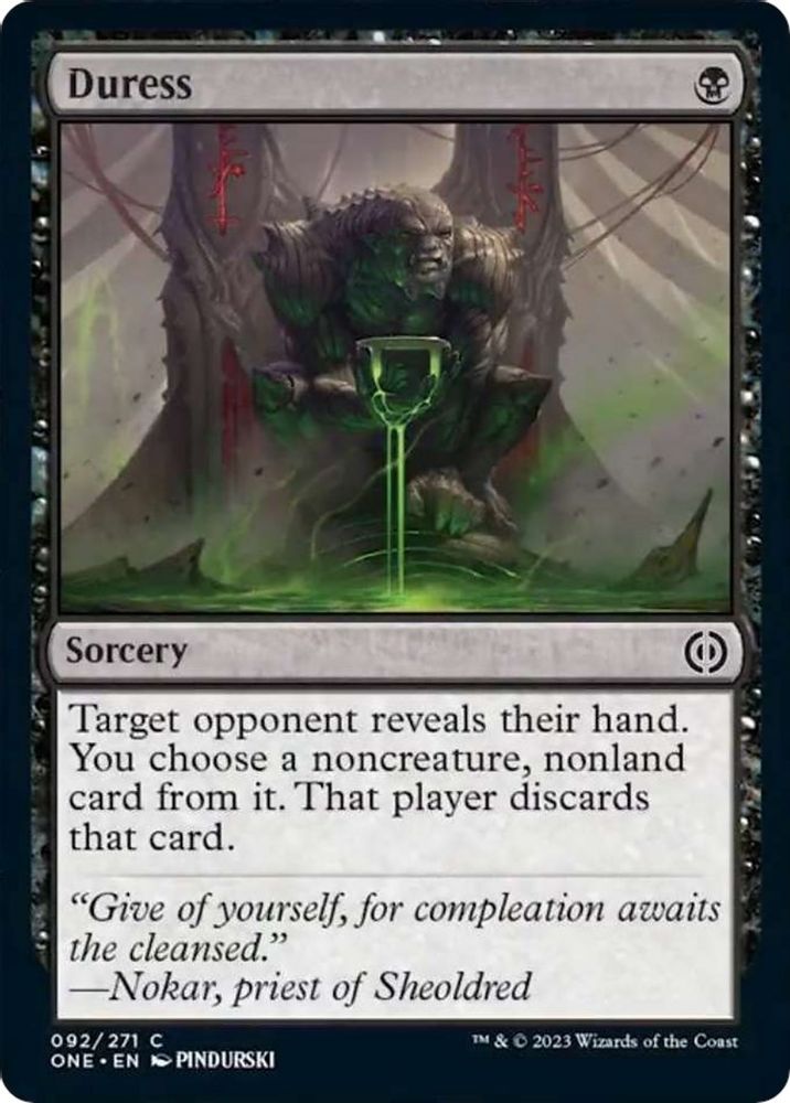 2023 Magic: The Gathering: Phyrexia: All Will Be One (ONE) - Duress (#92, Common)