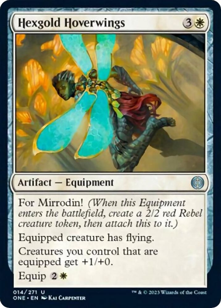 2023 Magic: The Gathering: Phyrexia: All Will Be One (ONE) - Hexgold Hoverwings (#14, Uncommon) (, Near Mint)