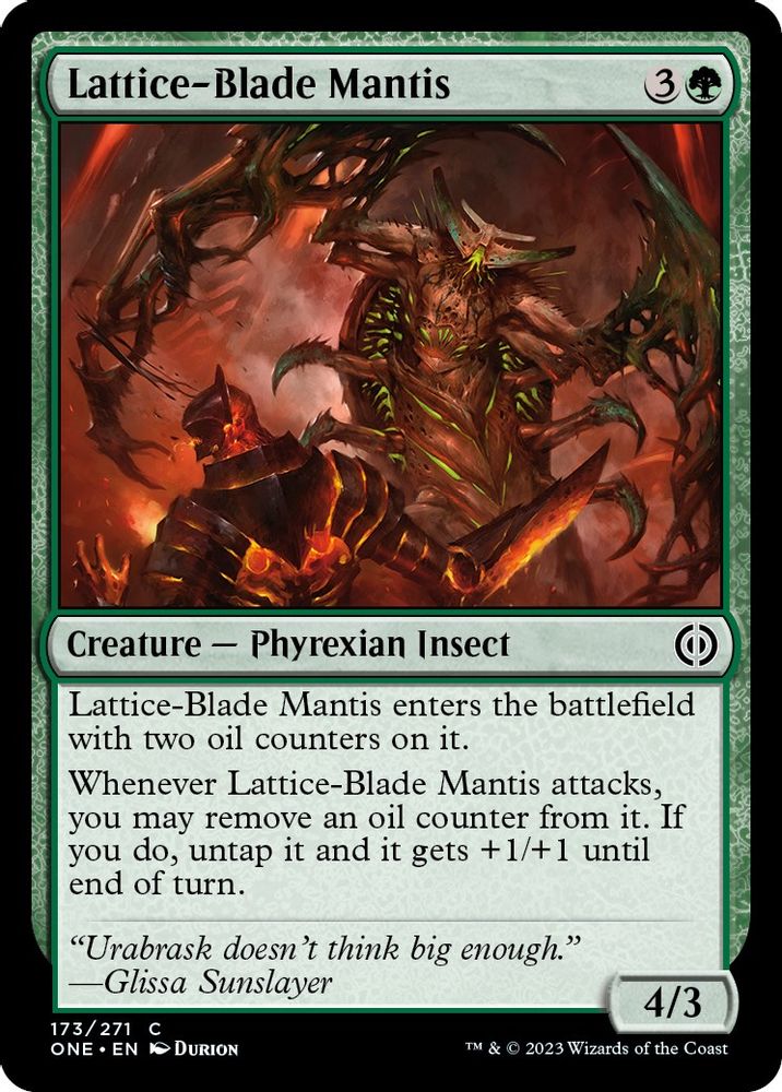 2023 Magic: The Gathering: Phyrexia: All Will Be One (ONE) - Lattice Blade Mantis (#173, Common) (, Near Mint)