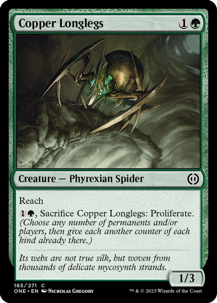 2023 Magic: The Gathering: Phyrexia: All Will Be One (ONE) - Copper Longlegs (#165, Common) (, Near Mint)