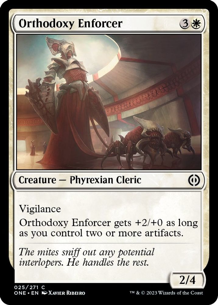 2023 Magic: The Gathering: Phyrexia: All Will Be One (ONE) - Orthodoxy Enforcer (#25, Common) (, Near Mint)