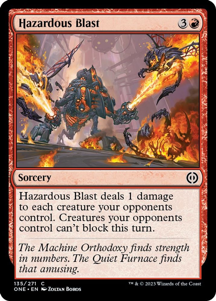 2023 Magic: The Gathering: Phyrexia: All Will Be One (ONE) - Hazardous Blast (#135, Common) (, Near Mint)