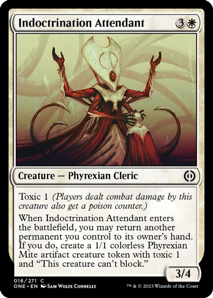 2023 Magic: The Gathering: Phyrexia: All Will Be One (ONE) - Indoctrination Attendant (#16, Common) (, Near Mint)