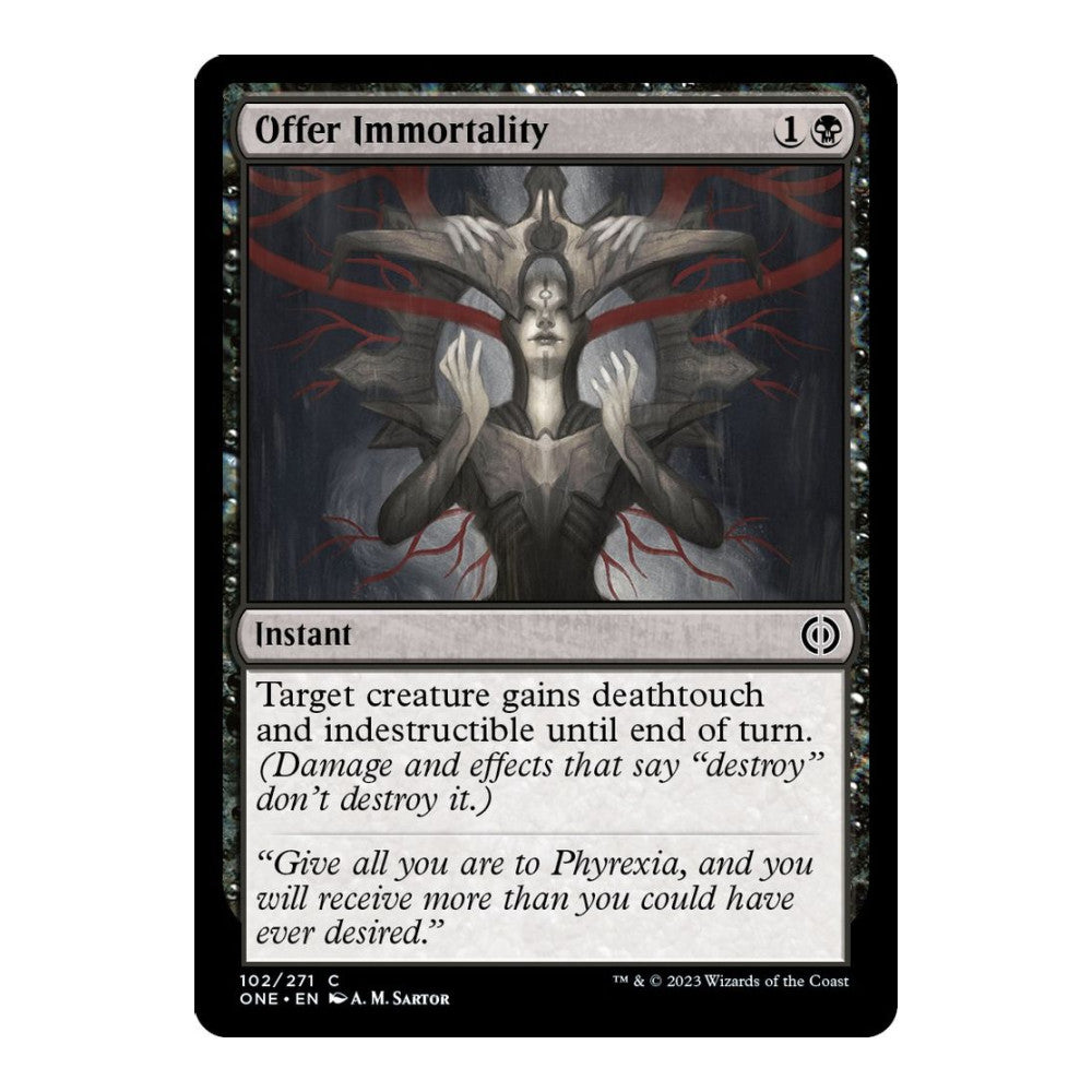 2023 Magic: The Gathering: Phyrexia: All Will Be One (ONE) - Offer Immortality (#102, Common) (Foil, Near Mint)