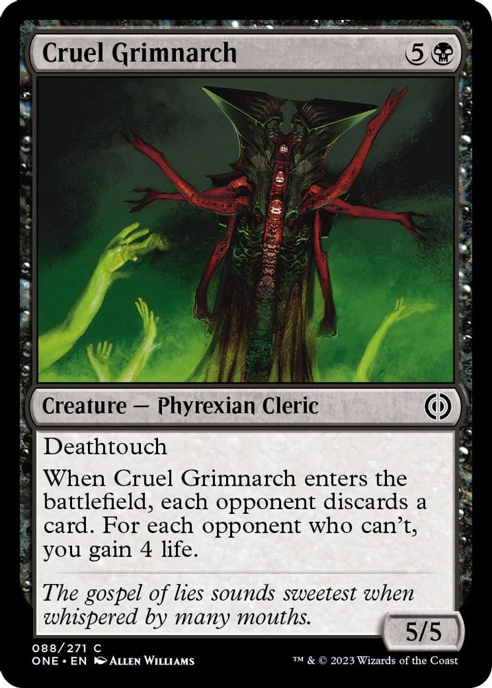 2023 Magic: The Gathering: Phyrexia: All Will Be One (ONE) - Cruel Grimnarch (#88, Common) (, Near Mint)