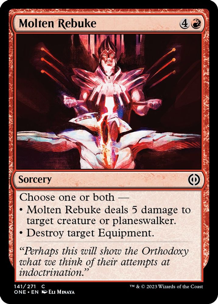 2023 Magic: The Gathering: Phyrexia: All Will Be One (ONE) - Molten Rebuke (#141, Common) (, Near Mint)