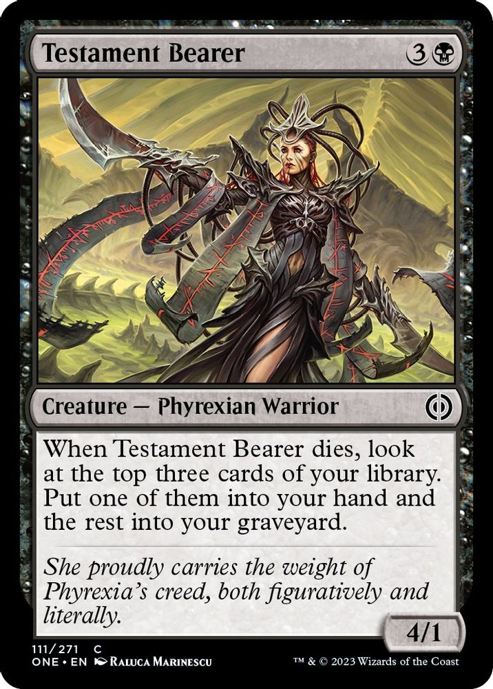 2023 Magic: The Gathering: Phyrexia: All Will Be One (ONE) - Testament Bearer (#111, Common) (, Near Mint)