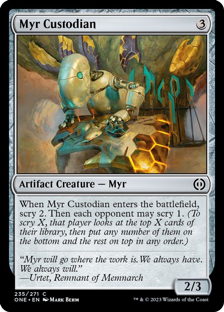 2023 Magic: The Gathering: Phyrexia: All Will Be One (ONE) - Myr Custodian (#235, Common)
