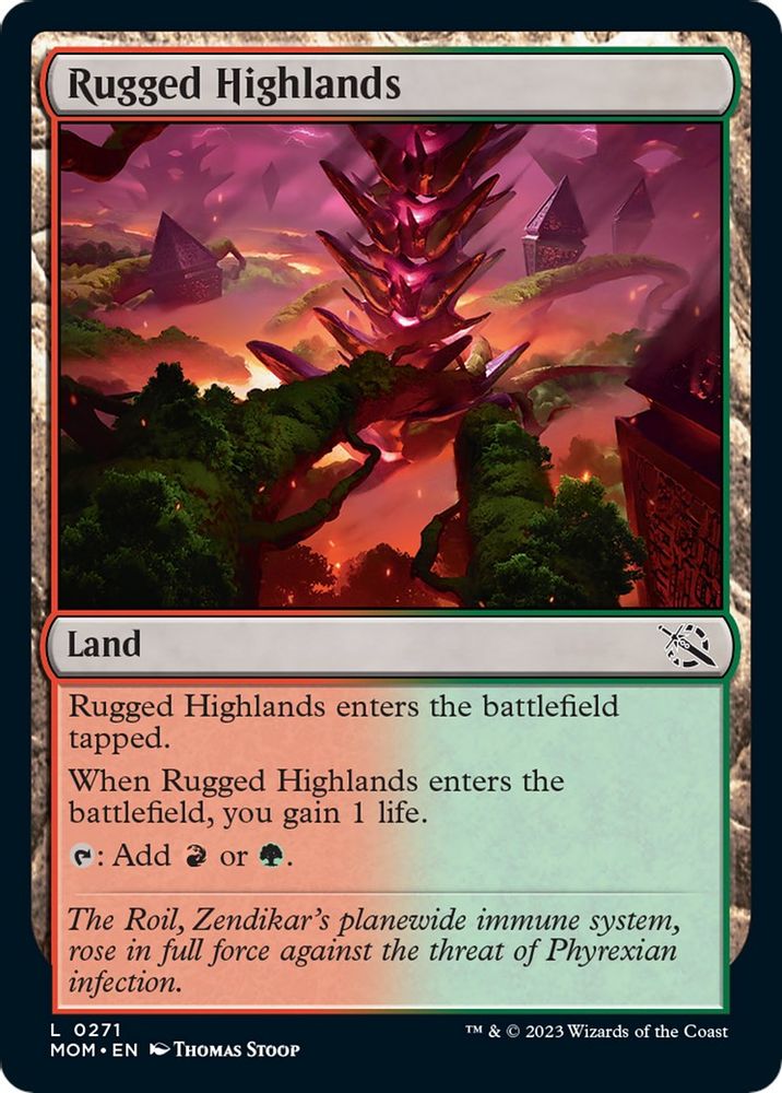 2023 Magic: The Gathering: March of the Machine (MOM) - Rugged Highlands (#271, Common) (, Near Mint)