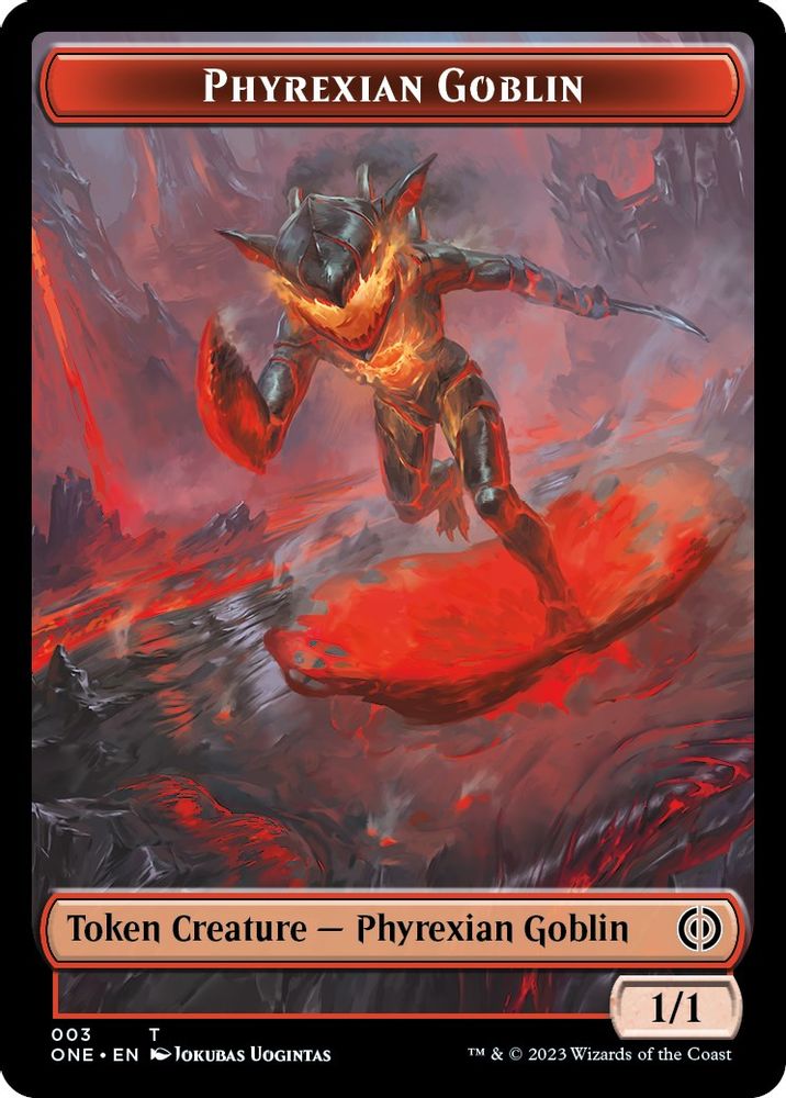 2023 Magic: The Gathering: Phyrexia: All Will Be One (ONE) - Phyrexian Goblin Phyrexian Golem Double Sided Token (#3 // 10, T) (, Near Mint)