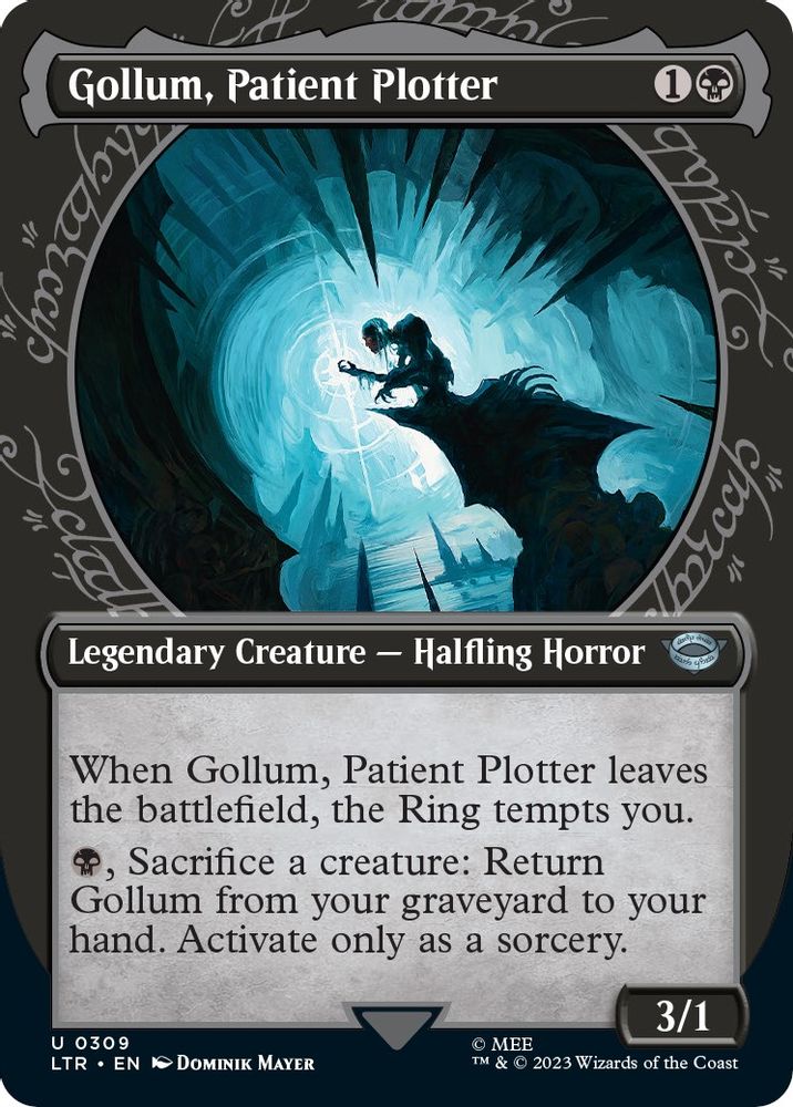 2023 Magic: The Gathering: Universes Beyond: The Lord of the Rings: Tales of Middle-earth (LTR) - Gollum Patient Plotter Showcase (#309, Uncommon) (, Near Mint)
