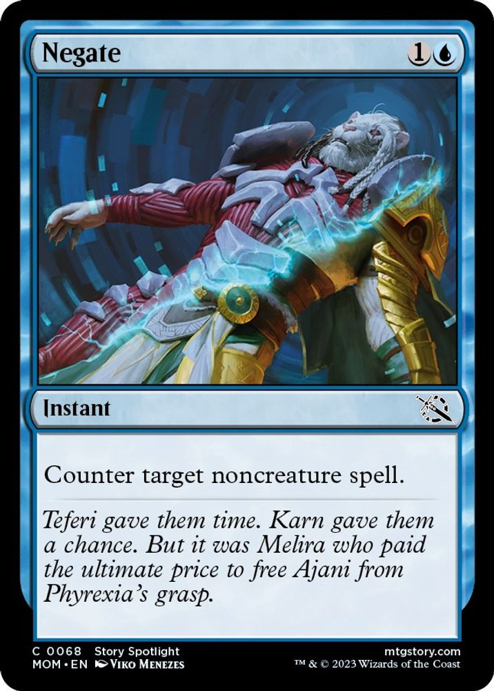 2023 Magic: The Gathering: March of the Machine (MOM) - Negate (#68, Common) (Foil, Near Mint)