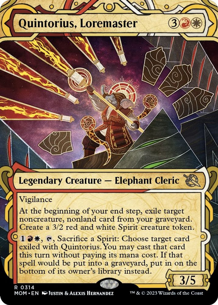 2023 Magic: The Gathering: March of the Machine (MOM) - Quintorius Loremaster Showcase (#314, Rare) (, Near Mint)