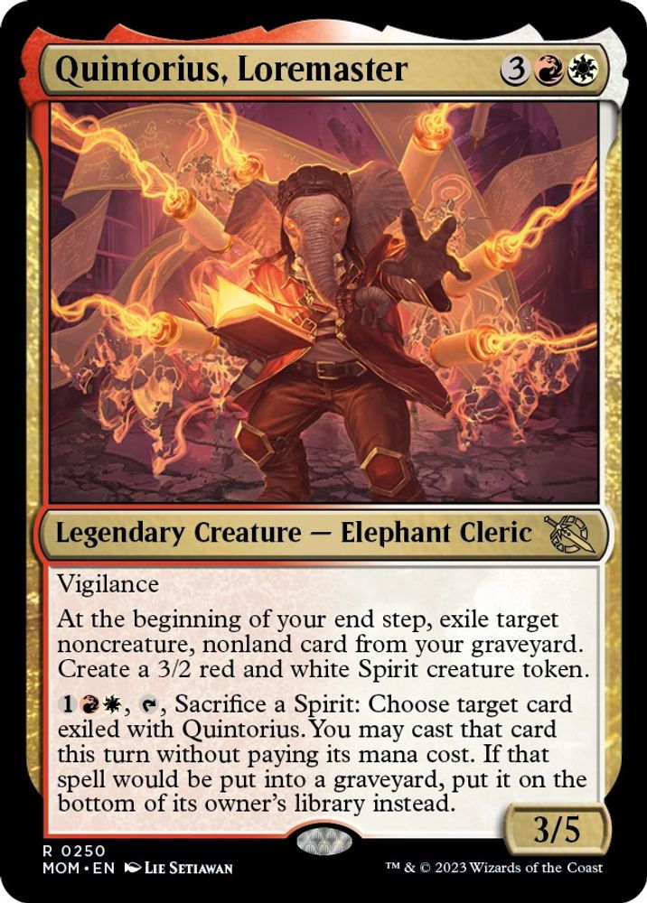 2023 Magic: The Gathering: March of the Machine (MOM) - Quintorius Loremaster (#250, Rare) (, Near Mint)
