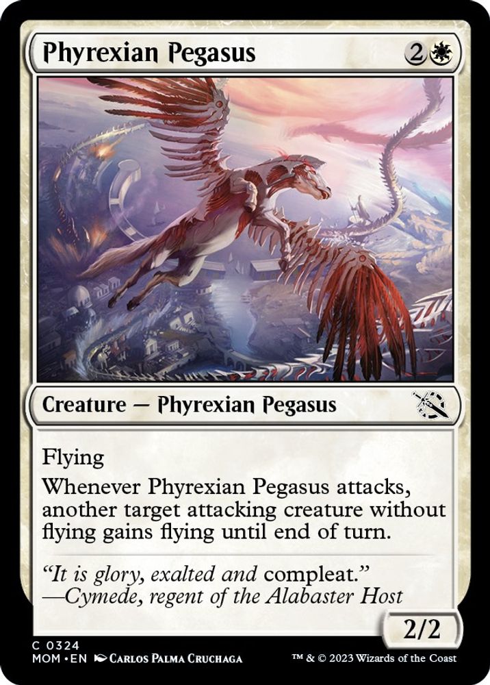 2023 Magic: The Gathering: March of the Machine (MOM) - Phyrexian Pegasus (#324, Common)