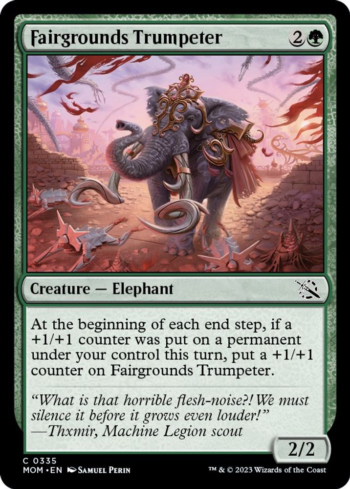 2023 Magic: The Gathering: March of the Machine (MOM) - Fairgrounds Trumpeter (#335, Common) (, Near Mint)