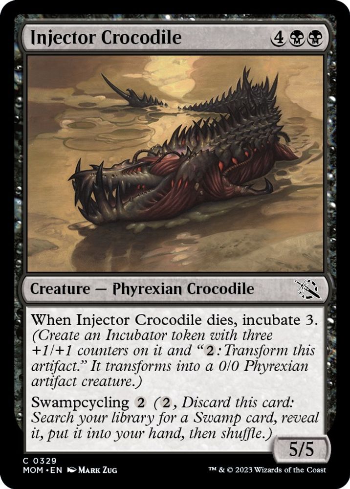 2023 Magic: The Gathering: March of the Machine (MOM) - Injector Crocodile (#329, Common) (, Near Mint)