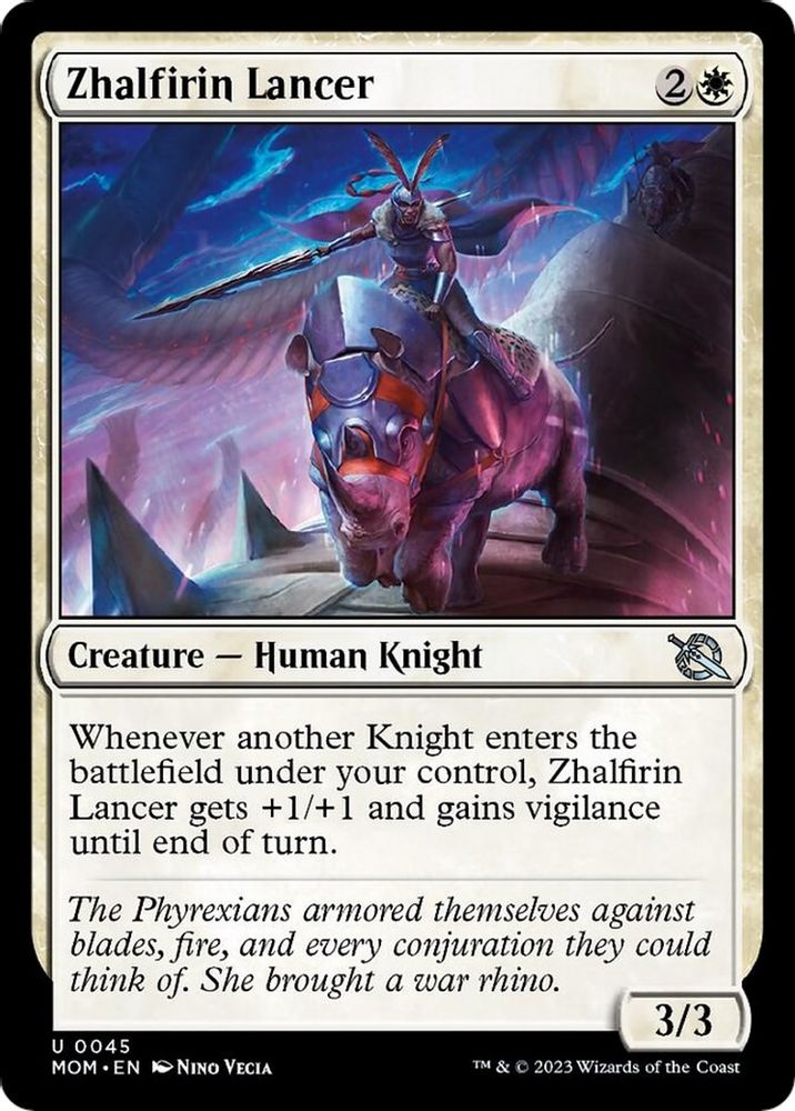 2023 Magic: The Gathering: March of the Machine (MOM) - Zhalfirin Lancer (#45, Uncommon) (, Near Mint)