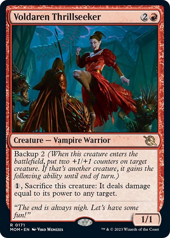 2023 Magic: The Gathering: March of the Machine (MOM) - Voldaren Thrillseeker (#171, Rare) (, Near Mint)