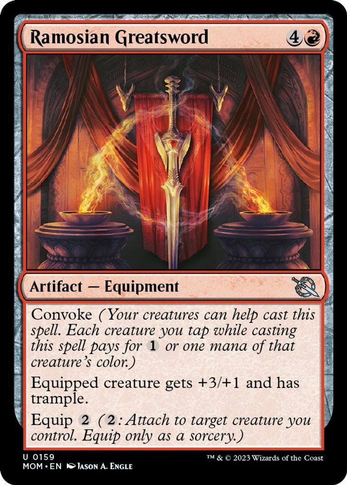 2023 Magic: The Gathering: March of the Machine (MOM) - Ramosian Greatsword (#159, Uncommon) (, Near Mint)