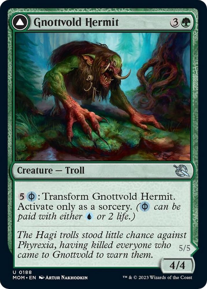 2023 Magic: The Gathering: March of the Machine (MOM) - Gnottvold Hermit (#188, Uncommon) (, Near Mint)