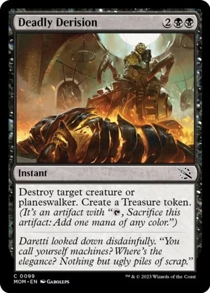 2023 Magic: The Gathering: March of the Machine (MOM) - Deadly Derision (#99, Common) (, Near Mint)