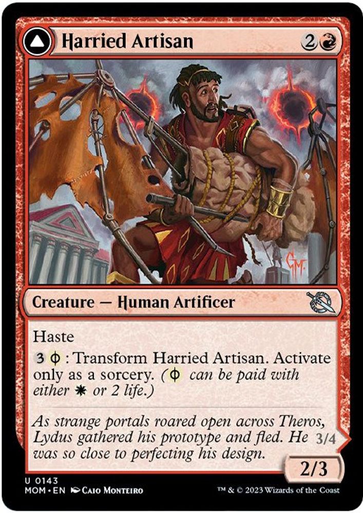 2023 Magic: The Gathering: March of the Machine (MOM) - Harried Artisan (#143, Uncommon)