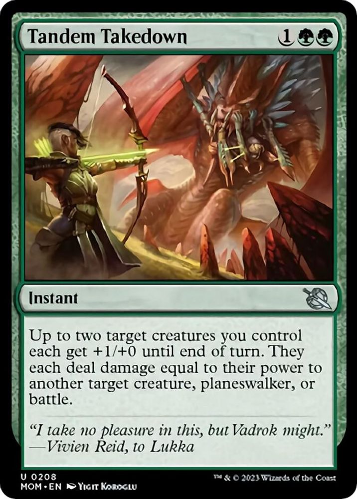2023 Magic: The Gathering: March of the Machine (MOM) - Tandem Takedown (#208, Uncommon) (, Near Mint)