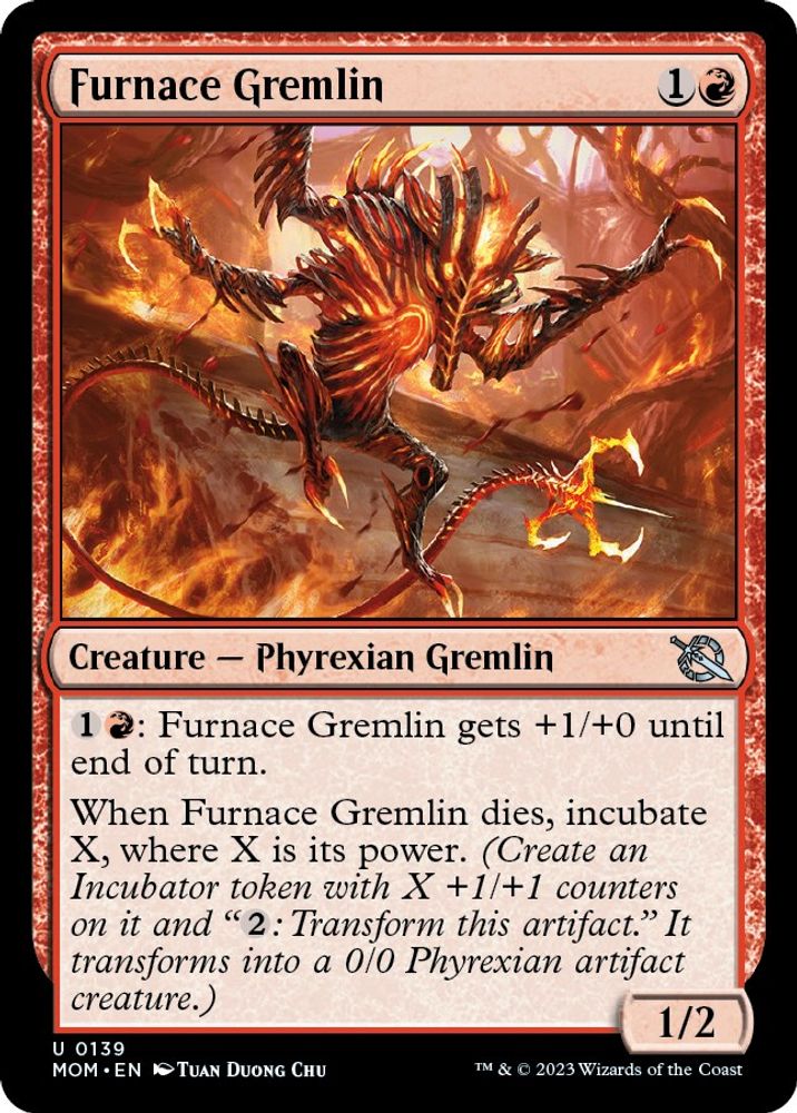 2023 Magic: The Gathering: March of the Machine (MOM) - Furnace Gremlin (#139, Uncommon) (, Near Mint)