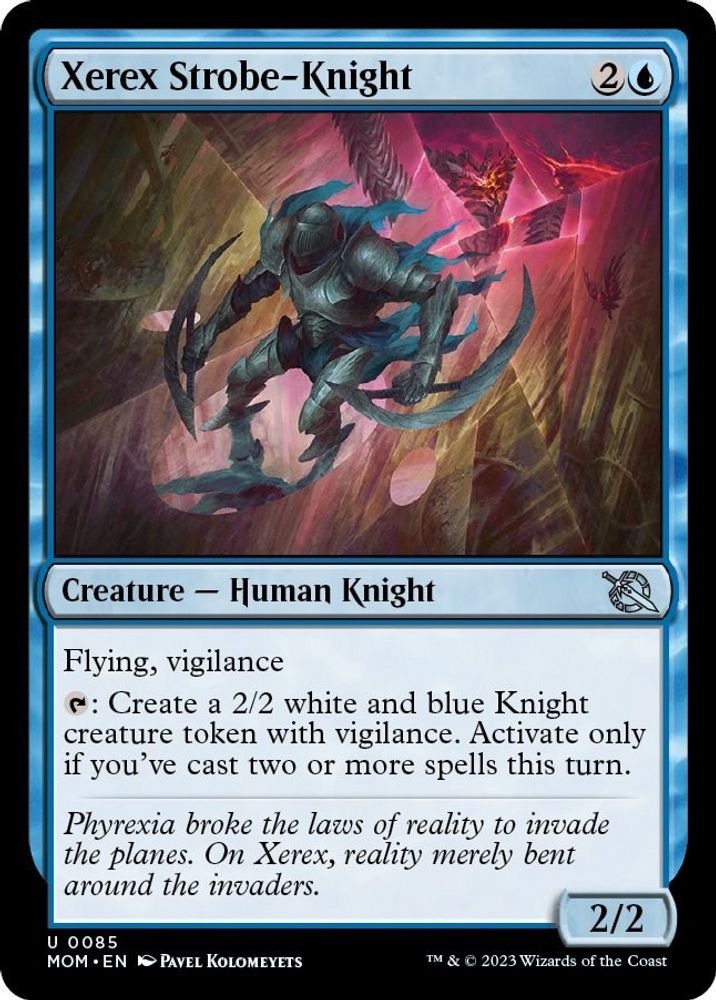 2023 Magic: The Gathering: March of the Machine (MOM) - Xerex Strobe Knight (#85, Uncommon) (, Near Mint)