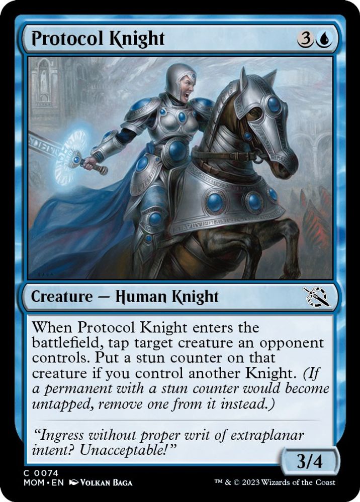 2023 Magic: The Gathering: March of the Machine (MOM) - Protocol Knight (#74, Common)