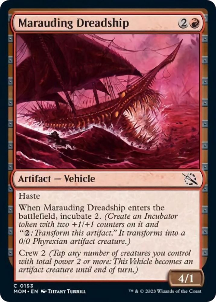 2023 Magic: The Gathering: March of the Machine (MOM) - Marauding Dreadship (#153, Common) (, Near Mint)