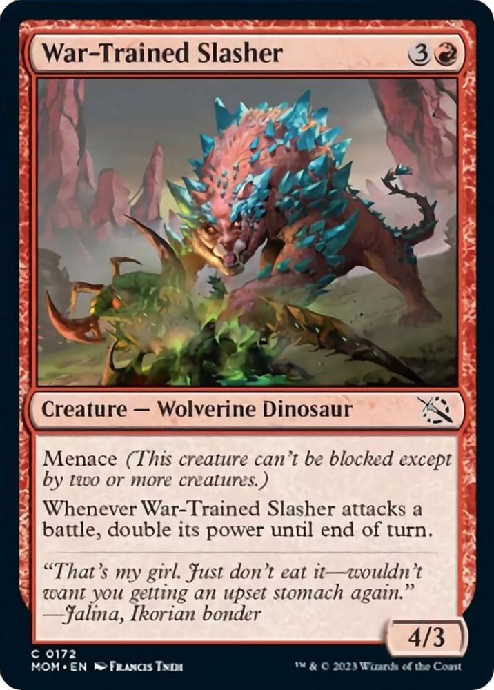 2023 Magic: The Gathering: March of the Machine (MOM) - War Trained Slasher (#172, Common) (, Near Mint)