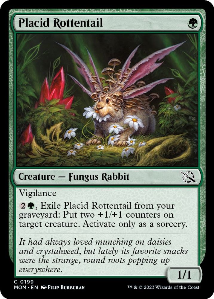 2023 Magic: The Gathering: March of the Machine (MOM) - Placid Rottentail (#199, Common)