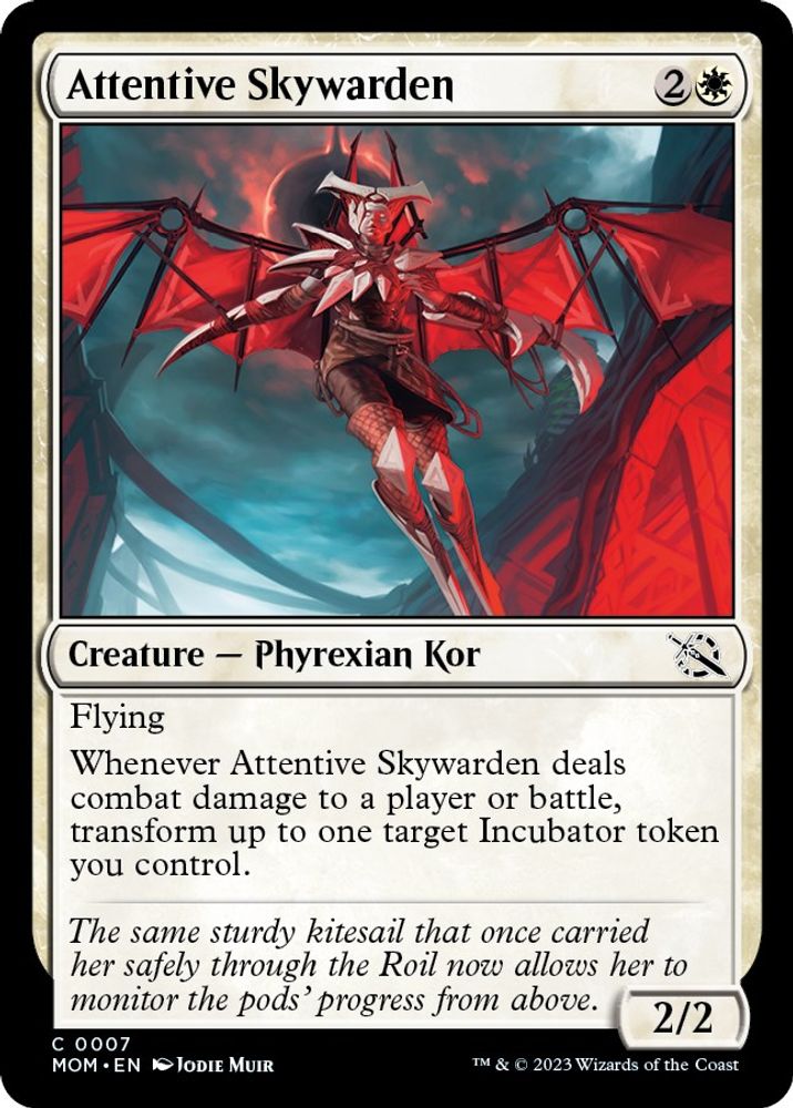 2023 Magic: The Gathering: March of the Machine (MOM) - Attentive Skywarden (#7, Common) (, Near Mint)