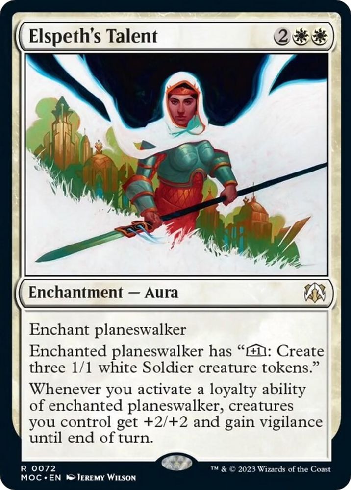 2023 Magic: The Gathering: Commander: March of the Machine (MOC) - Elspeth's Talent (#72, Rare) (, Near Mint)