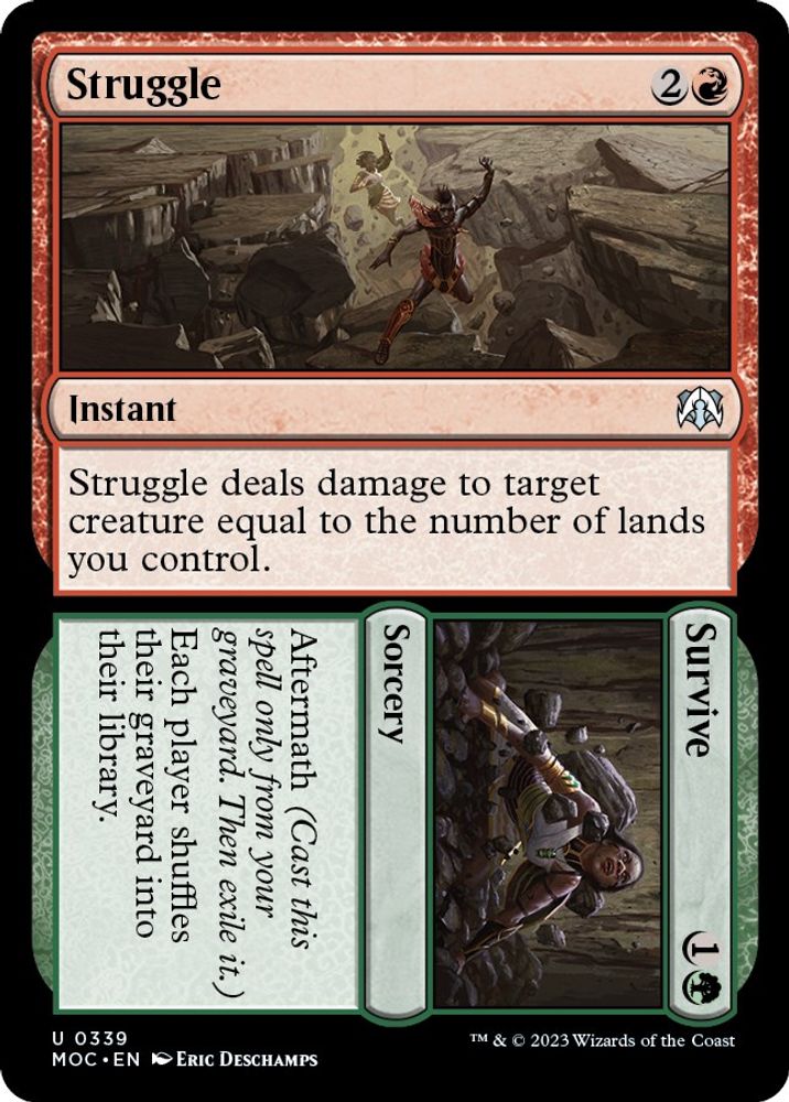 2023 Magic: The Gathering: Commander: March of the Machine (MOC) - Struggle // Survive (#339, Uncommon) (, Near Mint)