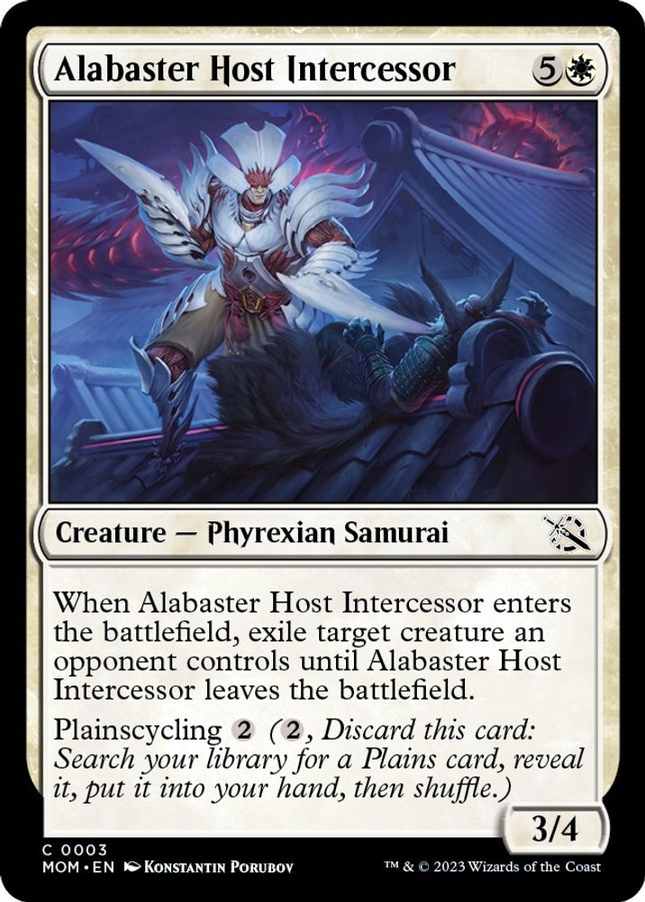 2023 Magic: The Gathering: March of the Machine (MOM) - Alabaster Host Intercessor (#3, Common) (, Near Mint)
