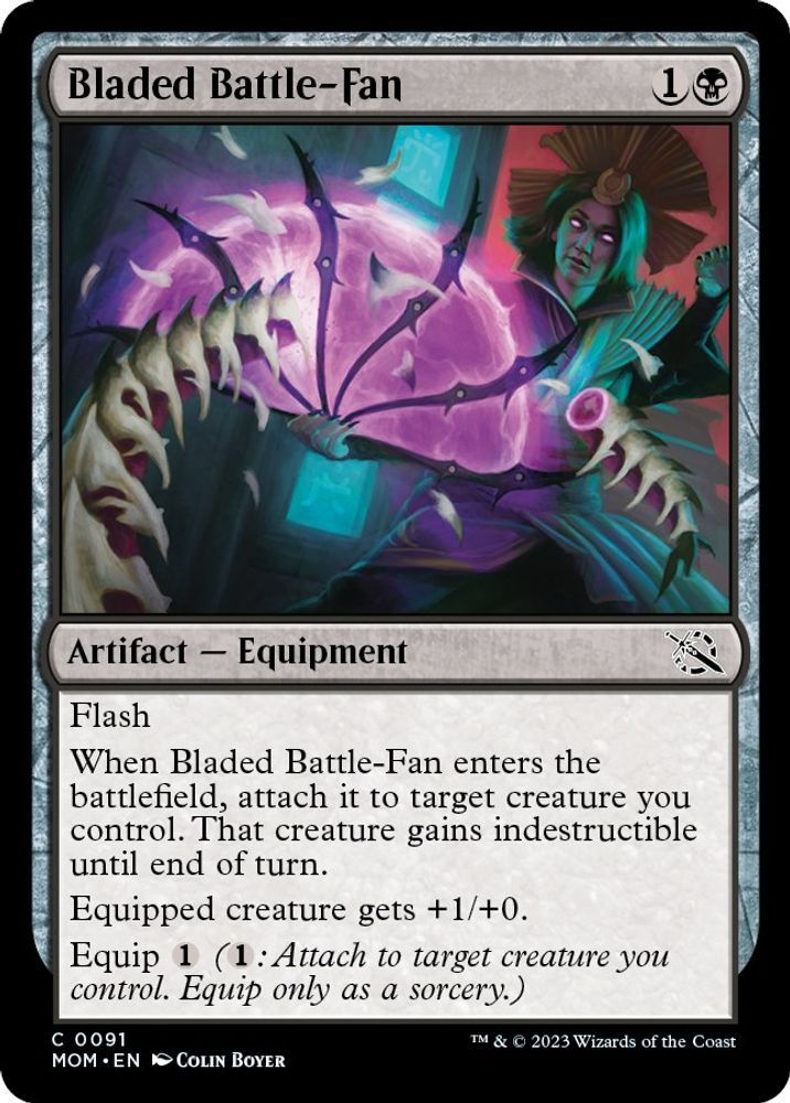 2023 Magic: The Gathering: March of the Machine (MOM) - Bladed Battle Fan (#91, Common) (, Near Mint)