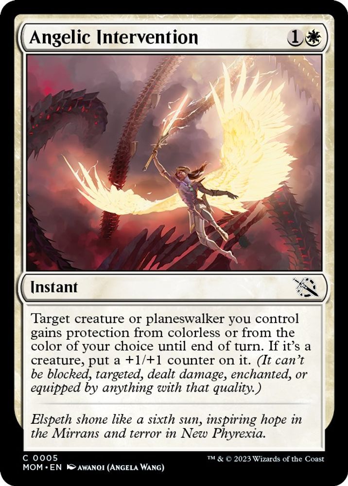 2023 Magic: The Gathering: March of the Machine (MOM) - Angelic Intervention (#5, Common)