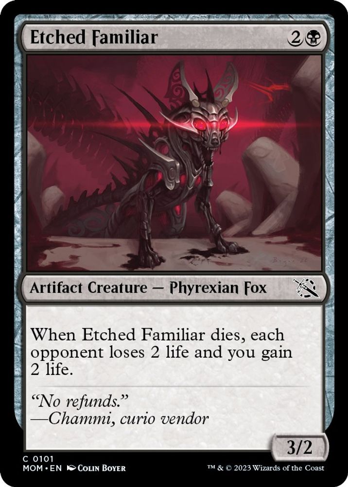 2023 Magic: The Gathering: March of the Machine (MOM) - Etched Familiar (#101, Common) (, Near Mint)