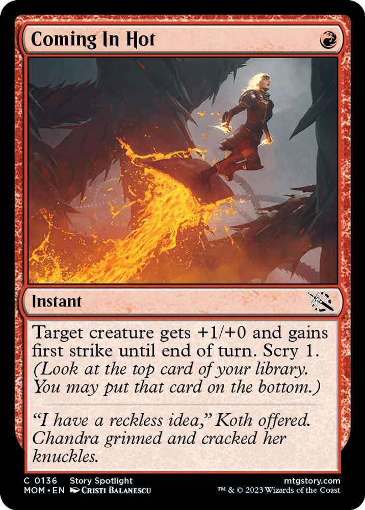 2023 Magic: The Gathering: March of the Machine (MOM) - Coming In Hot (#136, Common) (, Near Mint)