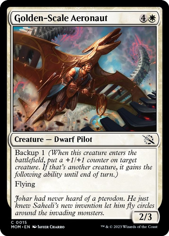 2023 Magic: The Gathering: March of the Machine (MOM) - Golden Scale Aeronaut (#15, Common) (, Near Mint)