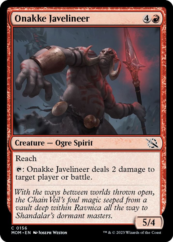 2023 Magic: The Gathering: March of the Machine (MOM) - Onakke Javelineer (#156, Common) (, Near Mint)
