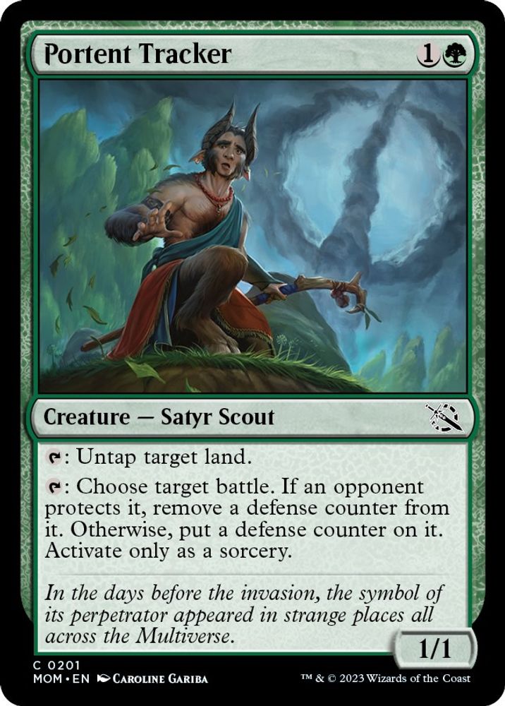2023 Magic: The Gathering: March of the Machine (MOM) - Portent Tracker (#201, Common) (, Near Mint)
