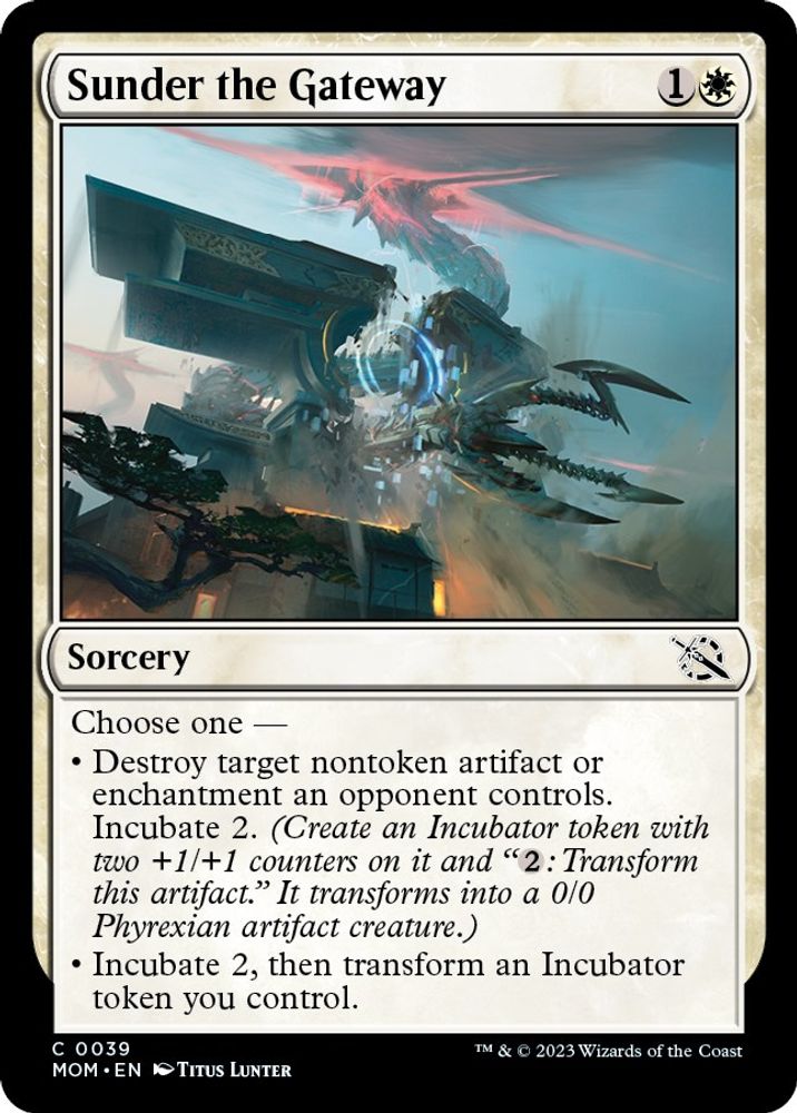 2023 Magic: The Gathering: March of the Machine (MOM) - Sunder the Gateway (#39, Common) (, Near Mint)