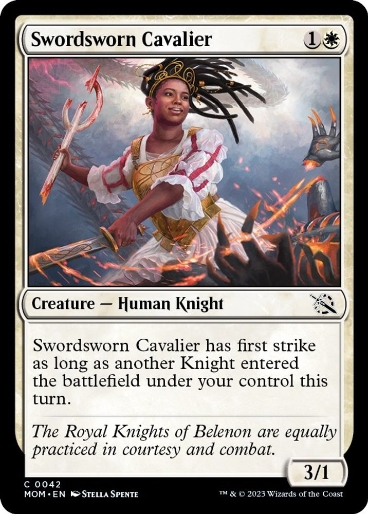 2023 Magic: The Gathering: March of the Machine (MOM) - Swordsworn Cavalier (#42, Common)