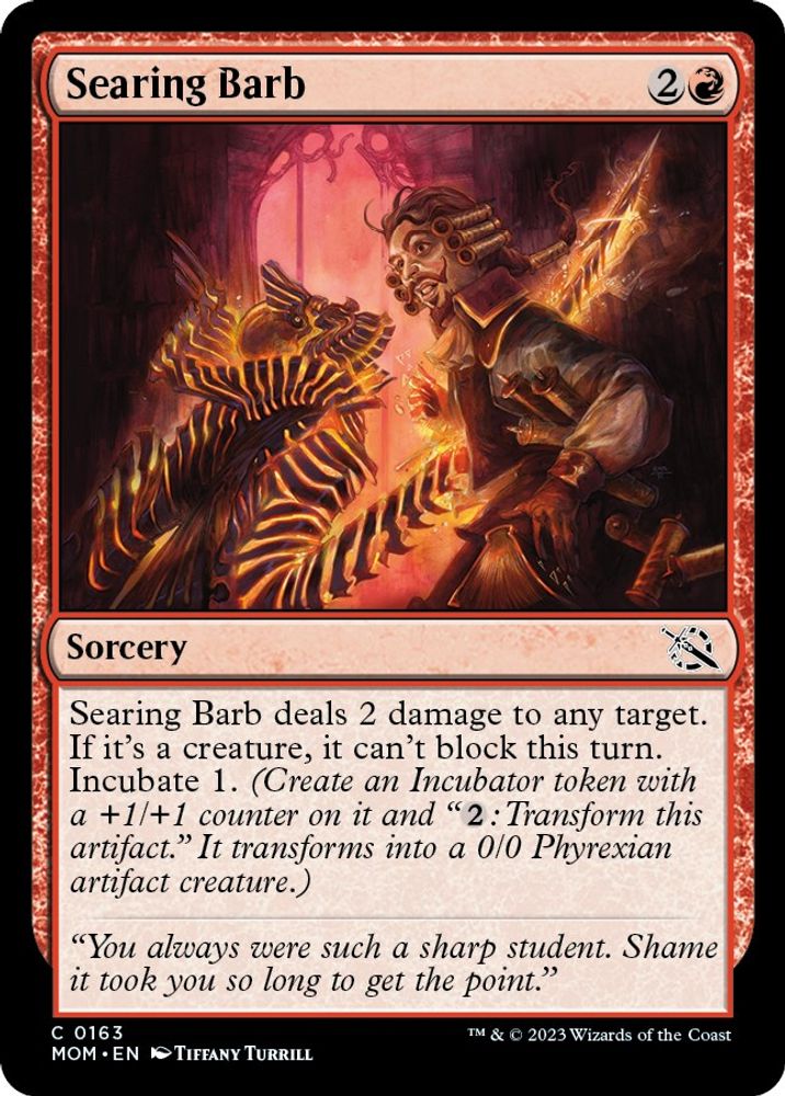 2023 Magic: The Gathering: March of the Machine (MOM) - Searing Barb (#163, Common) (, Near Mint)
